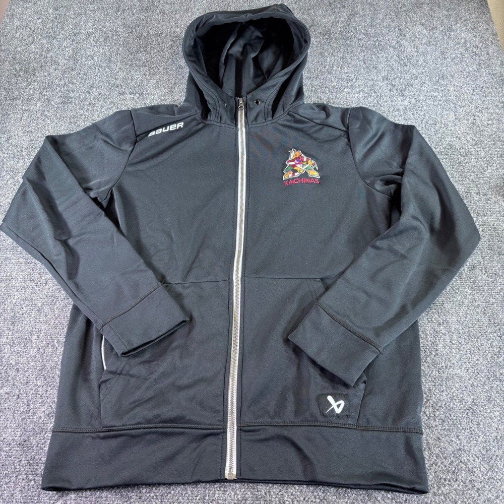 Bauer Arizona Coyotes Kachina Full Zip Hoodie Mens Medium Black Performance NHL